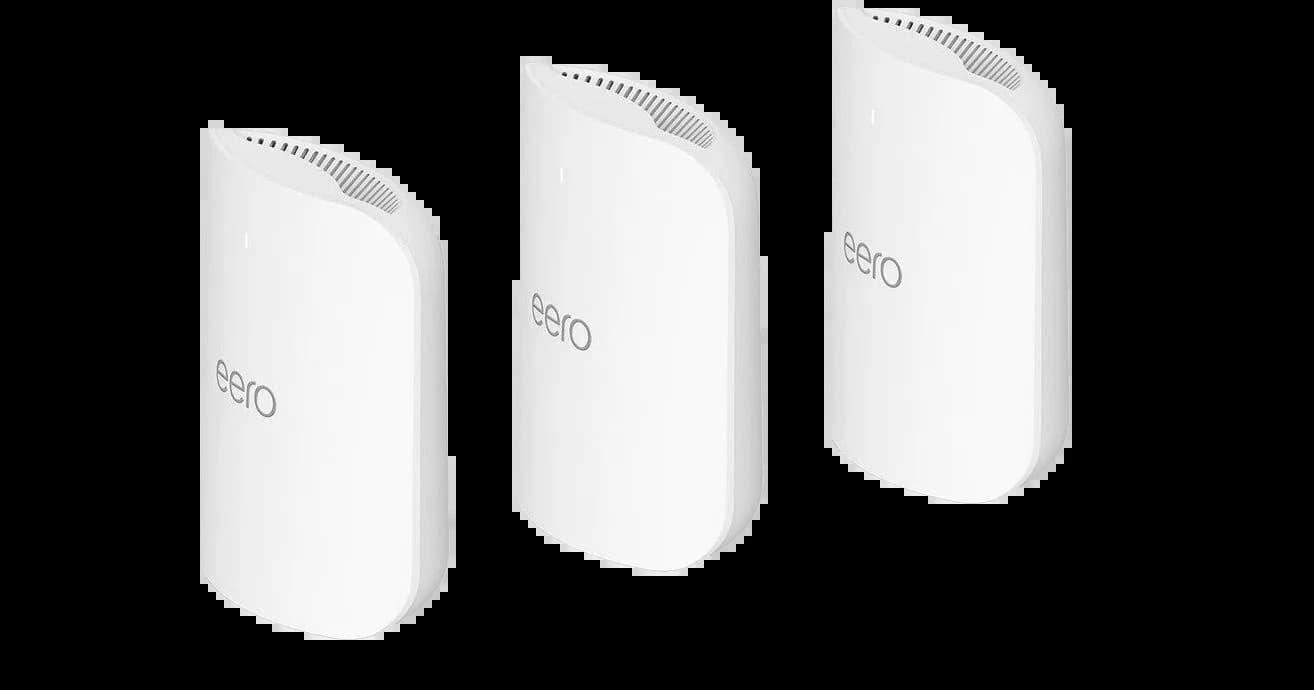 Three eero 7 mesh Wi-Fi devices